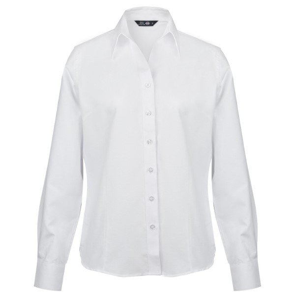 Blusa Oxford con bolsillo manga larga Mujer