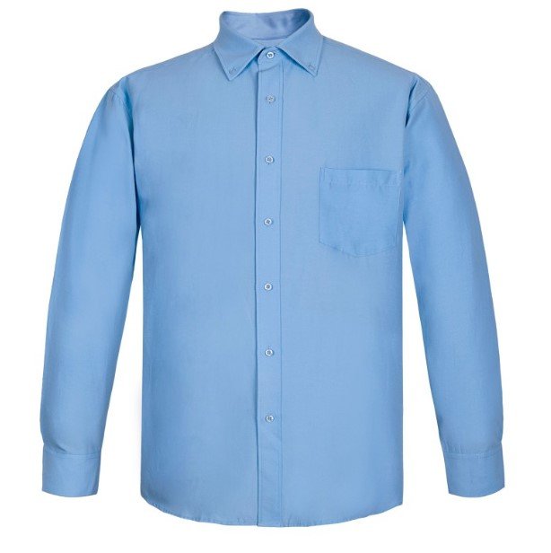 Camisa oxford con bolsillo manga larga hombre