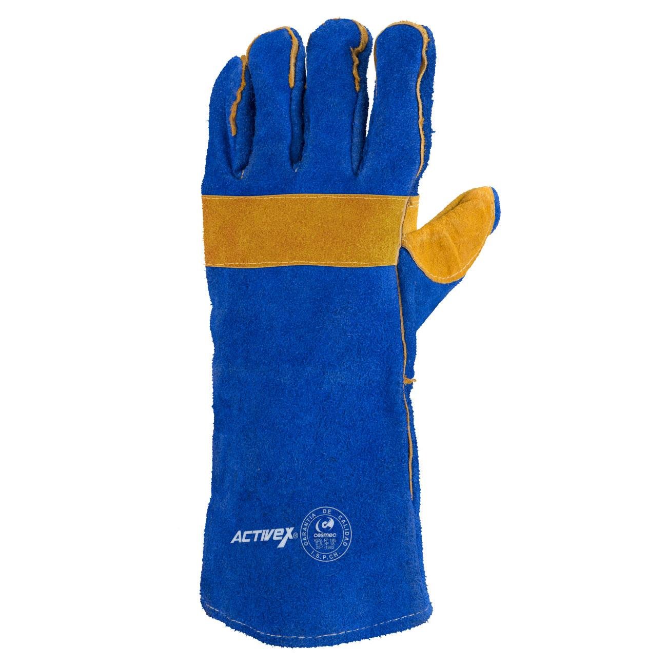 Guante Soldador Azul Beige con Kevlar
